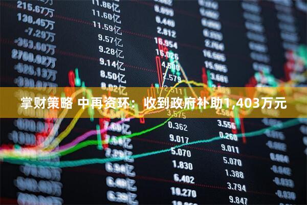 掌财策略 中再资环：收到政府补助1,403万元