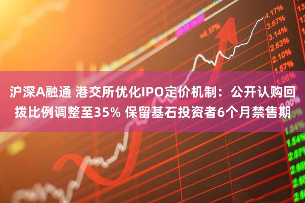 沪深A融通 港交所优化IPO定价机制：公开认购回拨比例调整至35% 保留基石投资者6个月禁售期